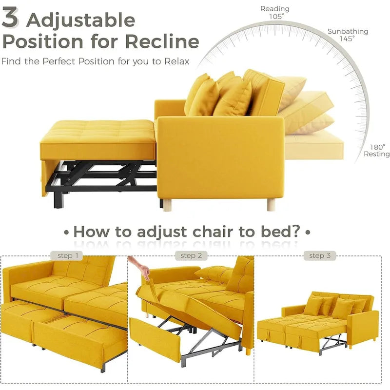 AECOJOY Canapé-Lit 3-en-1 Chaise Lit Double Convertible