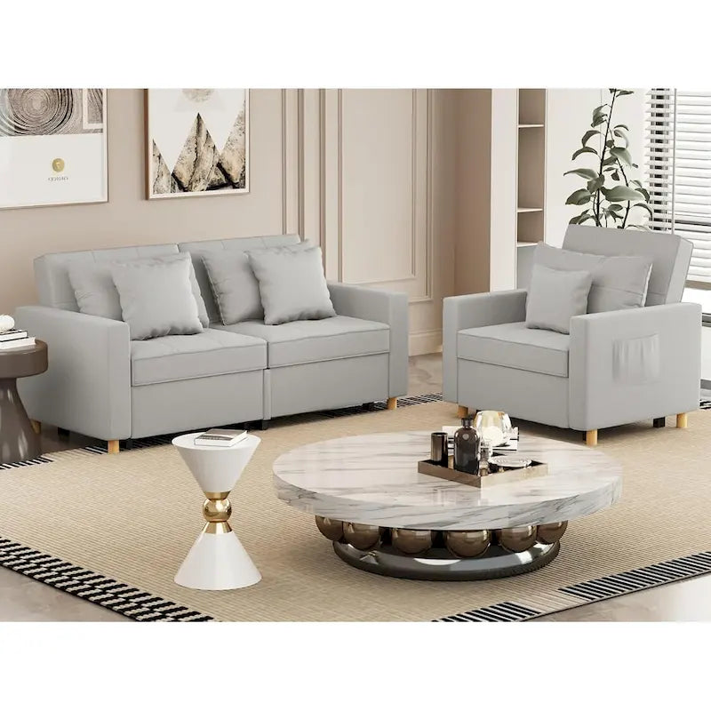 AECOJOY Canapé-Lit 3-en-1 Chaise Lit Double Convertible
