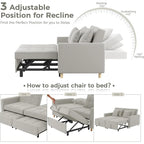 AECOJOY Canapé-Lit 3-en-1 Chaise Lit Double Convertible