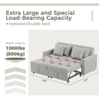AECOJOY Canapé-Lit 3-en-1 Chaise Lit Double Convertible