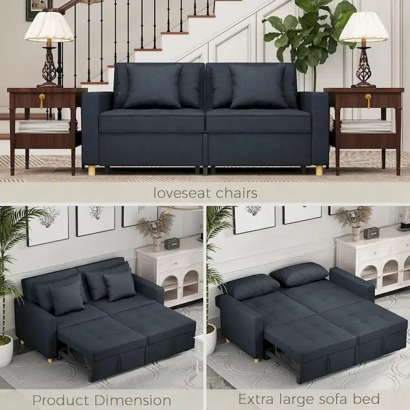 AECOJOY Canapé-Lit 3-en-1 Chaise Lit Double Convertible