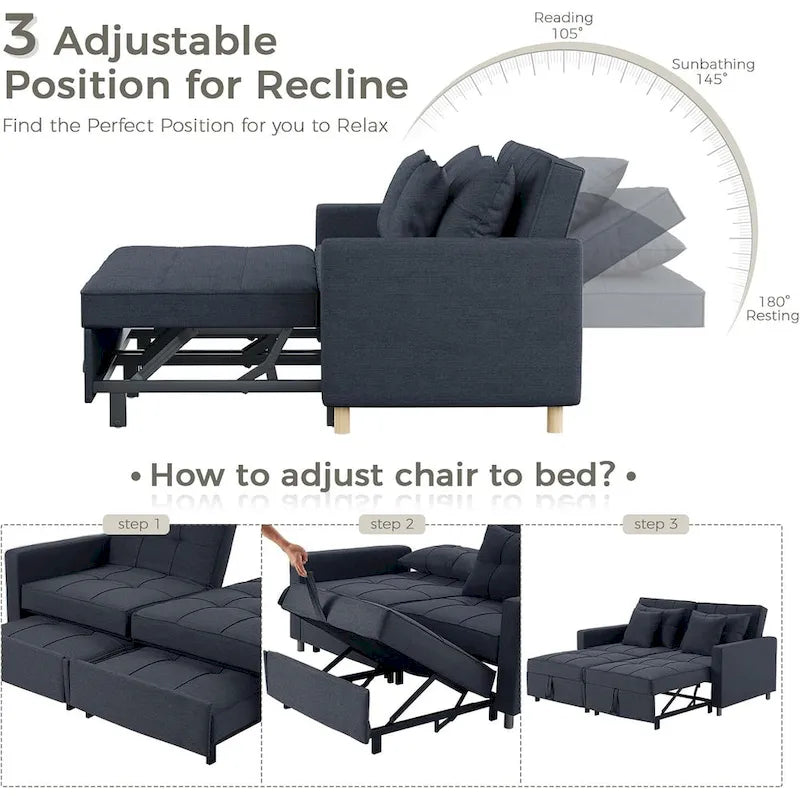 AECOJOY Canapé-Lit 3-en-1 Chaise Lit Double Convertible