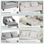 AECOJOY Canapé-Lit 3-en-1 Chaise Lit Double Convertible
