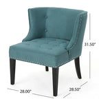 Fauteuil d'appoint en tissu, sarcelle foncé, pour salon et chambre