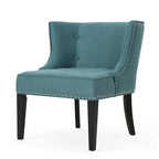 Fauteuil d'appoint en tissu, sarcelle foncé, pour salon et chambre