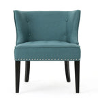 Fauteuil d'appoint en tissu, sarcelle foncé, pour salon et chambre