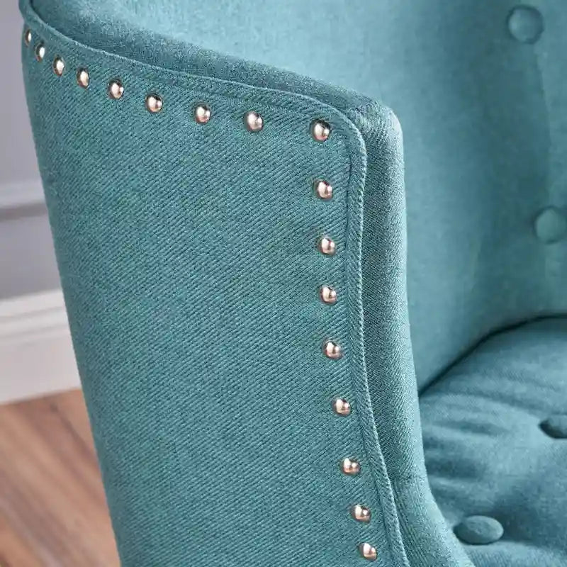 Fauteuil d'appoint en tissu, sarcelle foncé, pour salon et chambre