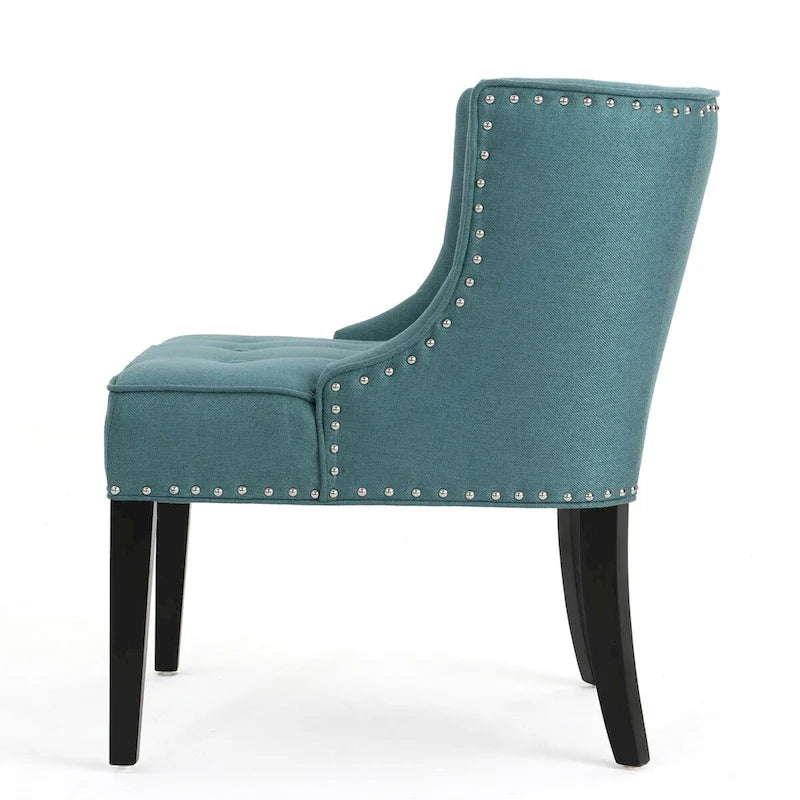 Fauteuil d'appoint en tissu, sarcelle foncé, pour salon et chambre