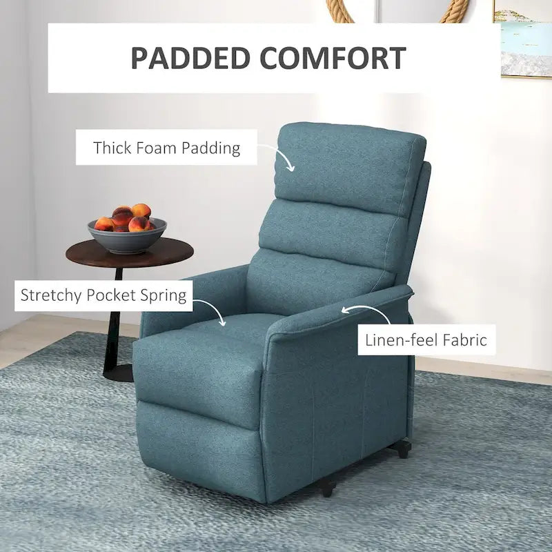 Fauteuil releveur inclinable HOMCOM pour personnes âgées, montage facile, fauteuil releveur en tissu avec télécommande