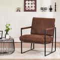 Fauteuil d'appoint rembourré avec cadre en métal robuste résistant à la rouille, fauteuil de lecture pour l'extérieur et l'intérieur