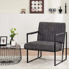 Fauteuil d'appoint rembourré avec cadre en métal robuste résistant à la rouille, fauteuil de lecture pour l'extérieur et l'intérieur
