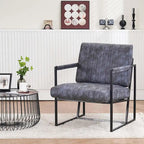 Fauteuil d'appoint rembourré avec cadre en métal robuste résistant à la rouille, fauteuil de lecture pour l'extérieur et l'intérieur