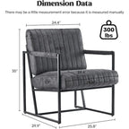 Fauteuil d'appoint rembourré avec cadre en métal robuste résistant à la rouille, fauteuil de lecture pour l'extérieur et l'intérieur