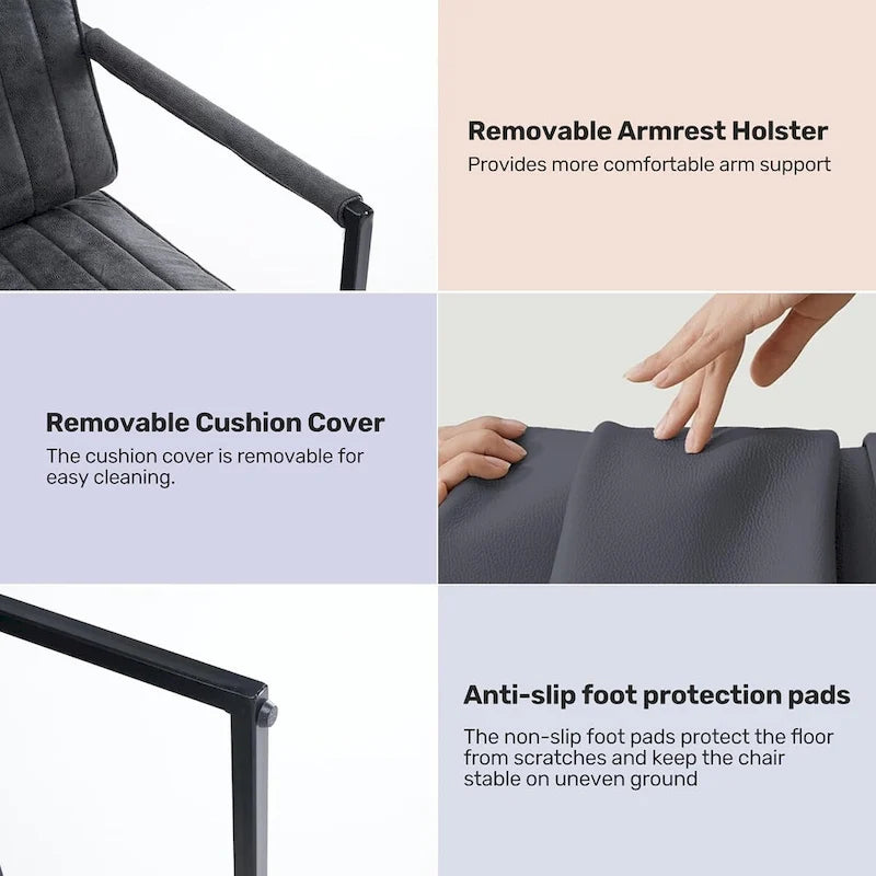 Fauteuil d'appoint rembourré avec cadre en métal robuste résistant à la rouille, fauteuil de lecture pour l'extérieur et l'intérieur