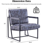 Fauteuil d'appoint rembourré avec cadre en métal robuste résistant à la rouille, fauteuil de lecture pour l'extérieur et l'intérieur
