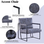 Fauteuil d'appoint rembourré avec cadre en métal robuste résistant à la rouille, fauteuil de lecture pour l'extérieur et l'intérieur