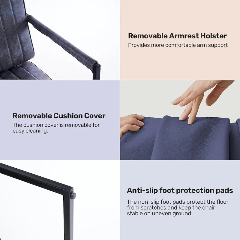 Fauteuil d'appoint rembourré avec cadre en métal robuste résistant à la rouille, fauteuil de lecture pour l'extérieur et l'intérieur