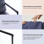 Fauteuil d'appoint rembourré avec cadre en métal robuste résistant à la rouille, fauteuil de lecture pour l'extérieur et l'intérieur