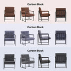 Fauteuil d'appoint rembourré avec cadre en métal robuste résistant à la rouille, fauteuil de lecture pour l'extérieur et l'intérieur