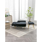 Fauteuil d'appoint en Velours avec accoudoirs et dossier réglables, fauteuil de salon capitonné, fauteuil inclinable simple avec ottoman