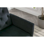 Fauteuil d'appoint en Velours avec accoudoirs et dossier réglables, fauteuil de salon capitonné, fauteuil inclinable simple avec ottoman