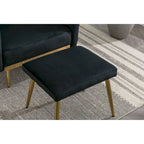Fauteuil d'appoint en Velours avec accoudoirs et dossier réglables, fauteuil de salon capitonné, fauteuil inclinable simple avec ottoman