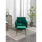 Fauteuil d'appoint en Velours avec accoudoirs et dossier réglables, fauteuil de salon capitonné, fauteuil inclinable simple avec ottoman