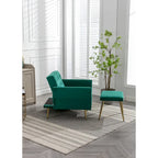 Fauteuil d'appoint en Velours avec accoudoirs et dossier réglables, fauteuil de salon capitonné, fauteuil inclinable simple avec ottoman