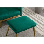 Fauteuil d'appoint en Velours avec accoudoirs et dossier réglables, fauteuil de salon capitonné, fauteuil inclinable simple avec ottoman