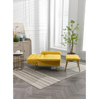 Fauteuil d'appoint en Velours avec accoudoirs et dossier réglables, fauteuil de salon capitonné, fauteuil inclinable simple avec ottoman