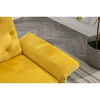 Fauteuil d'appoint en Velours avec accoudoirs et dossier réglables, fauteuil de salon capitonné, fauteuil inclinable simple avec ottoman