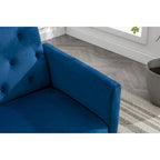 Fauteuil d'appoint en Velours avec accoudoirs et dossier réglables, fauteuil de salon capitonné, fauteuil inclinable simple avec ottoman