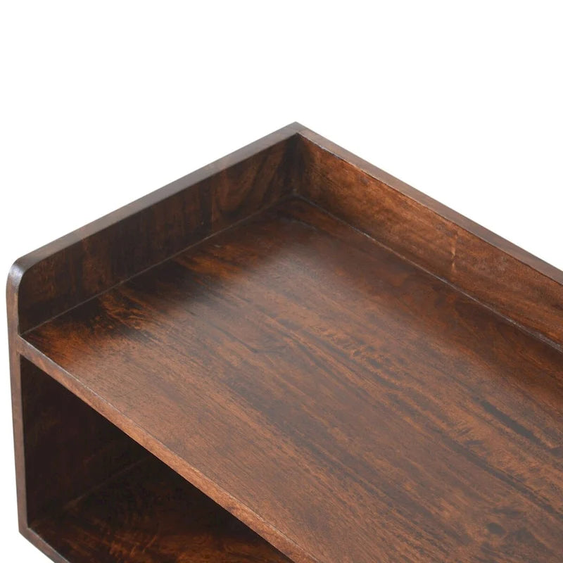 Banc de rangement nordique en noyer