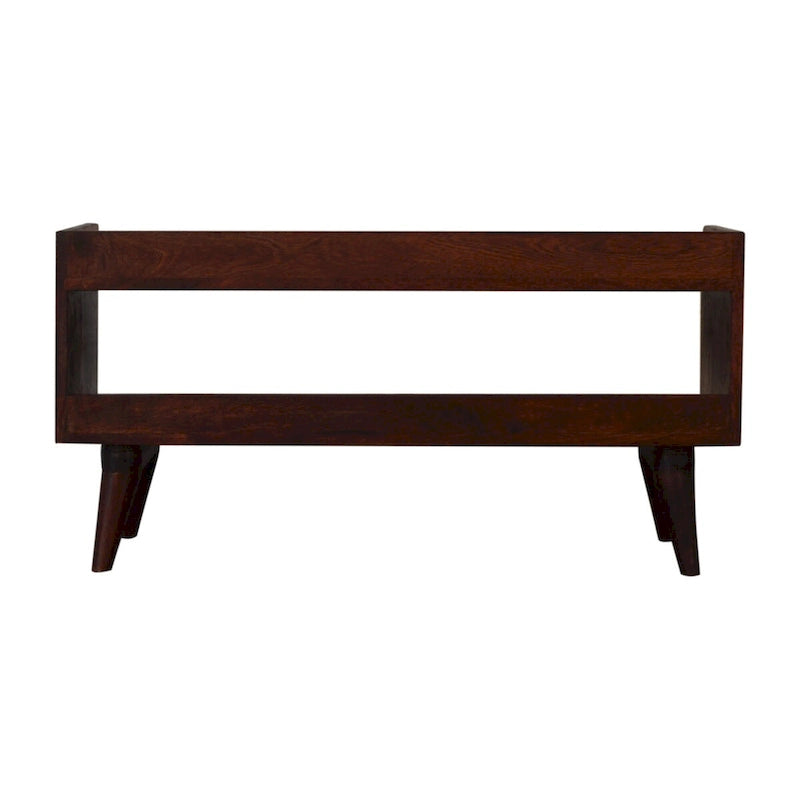 Banc de rangement nordique en noyer