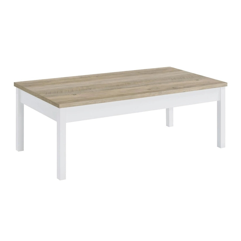 Ensemble de 3 tables basses Hudson en pin antique et blanc
