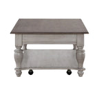 Table basse rectangulaire Ocean Isle blanc antique et pin vieilli