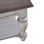 Table basse rectangulaire Ocean Isle blanc antique et pin vieilli