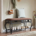 Banc à chaussures Mieres, Meuble à chaussures 2 niveaux pour entrée, Organisateur de rangement avec siège rembourré, Banc de rangement à chaussures ouvert 39.37