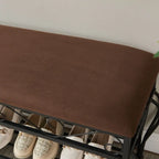 Banc à chaussures Mieres, Meuble à chaussures 2 niveaux pour entrée, Organisateur de rangement avec siège rembourré, Banc de rangement à chaussures ouvert 39.37