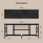 Meuble TV industriel Console TV pour télévisions Chambre à coucher avec étagères de rangement ouvertes