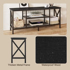 Meuble TV industriel Console TV pour télévisions Chambre à coucher avec étagères de rangement ouvertes