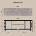 Meuble TV industriel Console TV pour télévisions Chambre à coucher avec étagères de rangement ouvertes