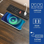 Moasis Lot de 2 tables d'appoint de style rustique à LED avec station de recharge, tables de chevet avec ports USB