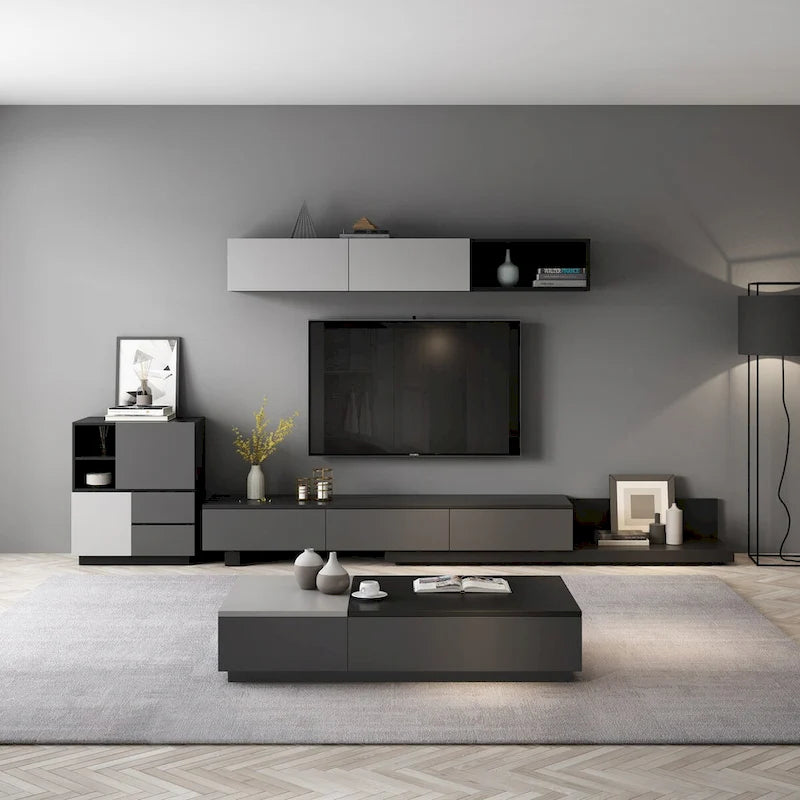 51.18 Table basse relevable avec compartiment de rangement caché et 2 tiroirs