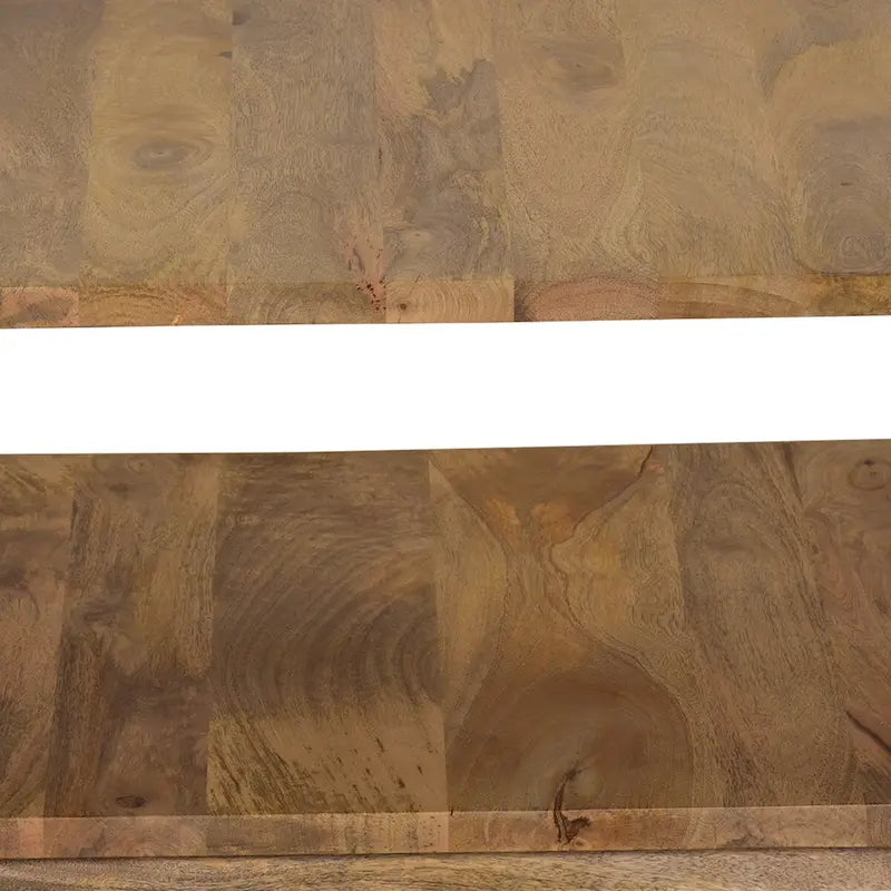 Table basse de 76 cm, cube évidé artisanal, en bois de manguier naturel marron