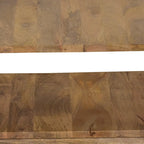 Table basse de 76 cm, cube évidé artisanal, en bois de manguier naturel marron