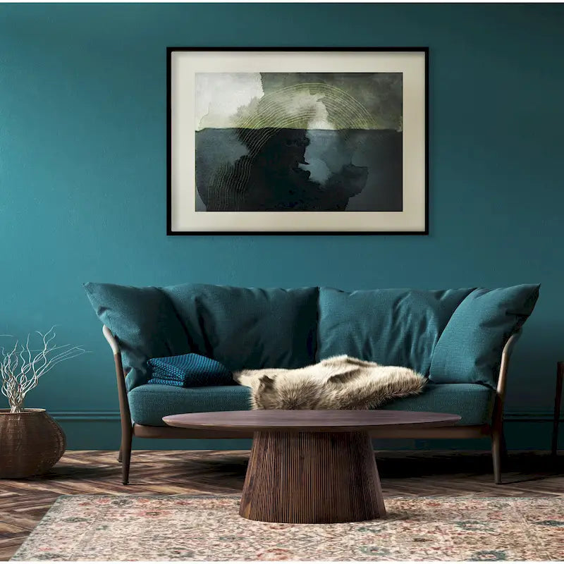 Table basse en bois brun de style moderne du milieu du siècle avec base cannelée - Meuble de salon pour le salon