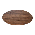 Table basse en bois brun de style moderne du milieu du siècle avec base cannelée - Meuble de salon pour le salon