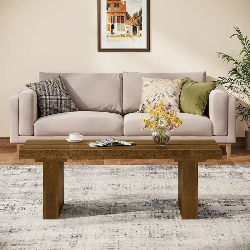 Table Basse de Ferme de 120 cm, Table Basse Rectangulaire