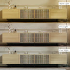 Meuble TV moderne élégant de style milieu de siècle pour téléviseurs jusqu'à 80 pouces. Grand espace de rangement pour appareils multimédias, gestion des câbles. Montage facile.